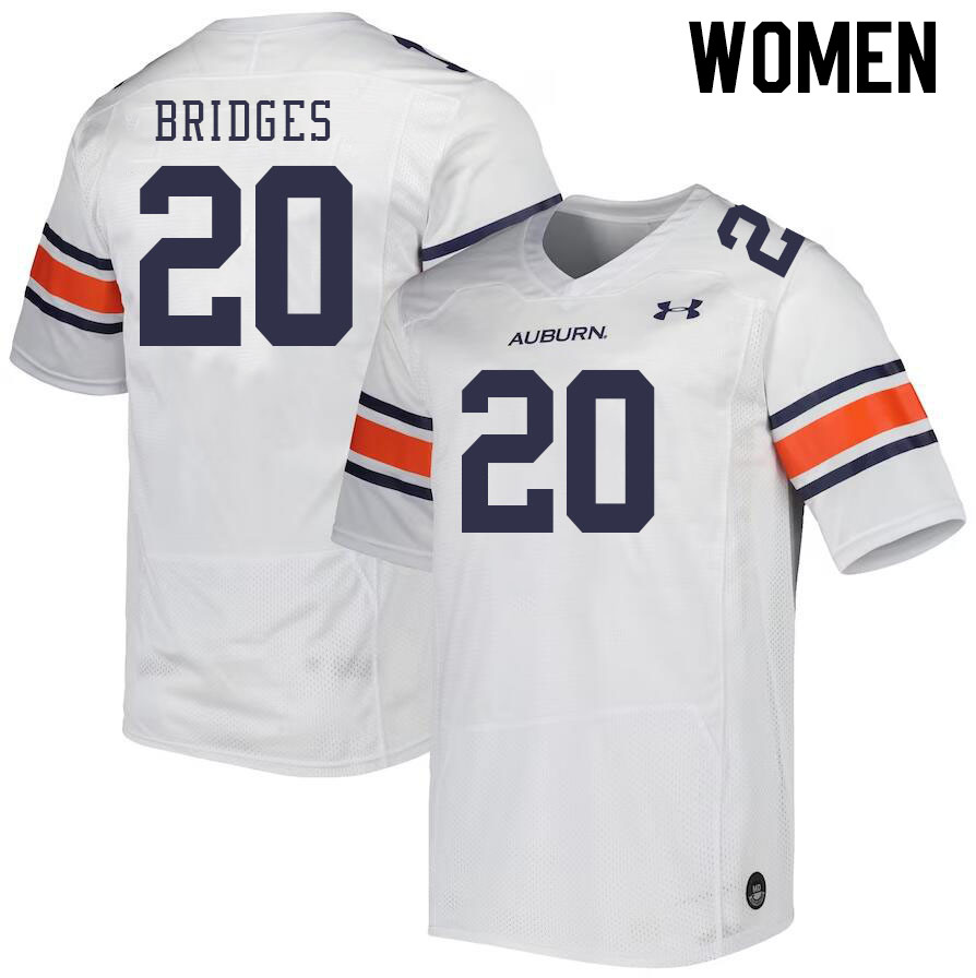 Women #20 Cayden Bridges Auburn Tigers College Football Jerseys Stitched-White - Click Image to Close